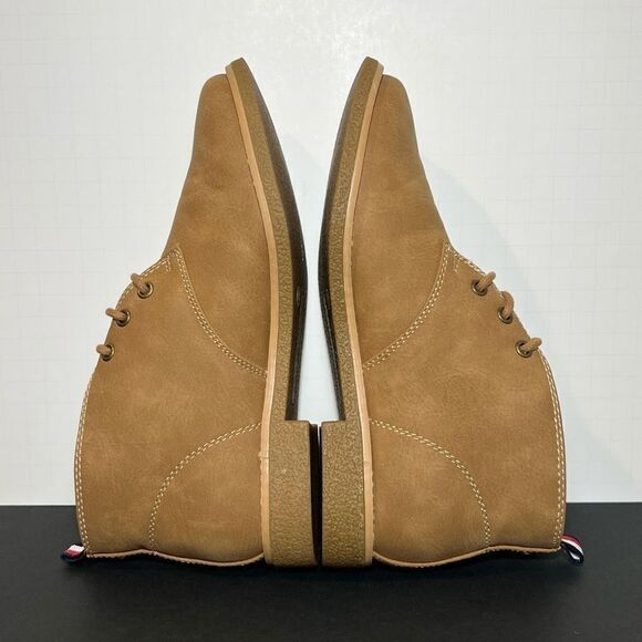 Womens TOMMY HILFIGER Tan Faux Leather Lace Up Ankle Boots / Size 6 Medium - Picture 6 of 9
